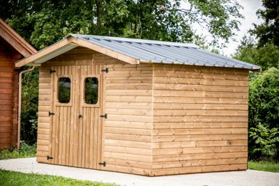 Abri de jardin Habrita bois l.316 x P.310 x H.235 cm surface totale 10,33m²