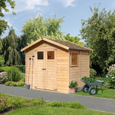 Abri de jardin karibu dalin 4,41m² bois massif 14mm, fenêtre, embase traitée