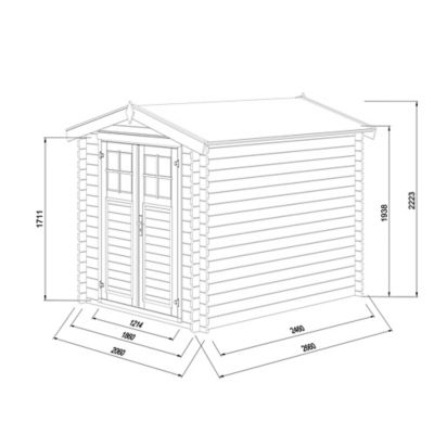 Abri de jardin Klikstrom Belaïa bois naturel ép.28 mm surface totale 5,9 m²