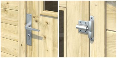 Abri de jardin Klikstrom Belaïa bois naturel ép.28 mm surface totale 5,9 m²