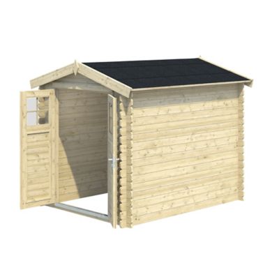 Abri de jardin Klikstrom Belaïa bois naturel ép.28 mm surface totale 5,9 m²