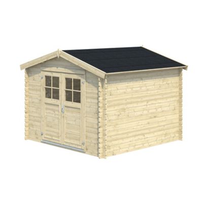 Abri de jardin Klikstrom Belaïa bois naturel ép.28 mm surface totale 9.3m²