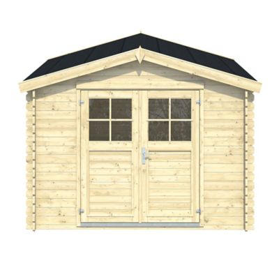 Abri de jardin Klikstrom Belaïa bois naturel ép.28 mm surface totale 9.3m²