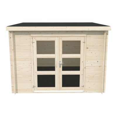 Abri de jardin Klikstrom Belaïa bois naturel surface totale 9,6m²