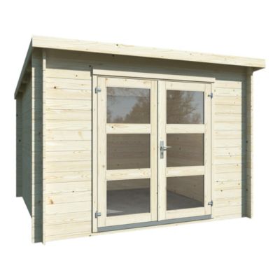 Abri de jardin Klikstrom Belaïa bois naturel surface totale 9,6m²