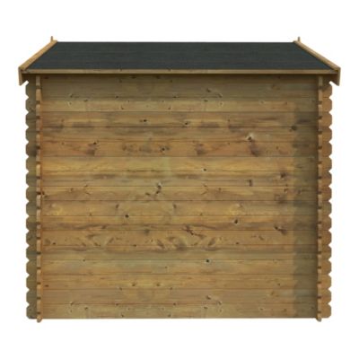 Abri de jardin Klikstrom Belaïa bois traité autoclave marron ép.28 mm surface totale 7,4m²