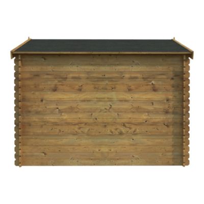 Abri de jardin Klikstrom Belaïa bois traité autoclave marron surface ép.28 mm totale 9.3m²