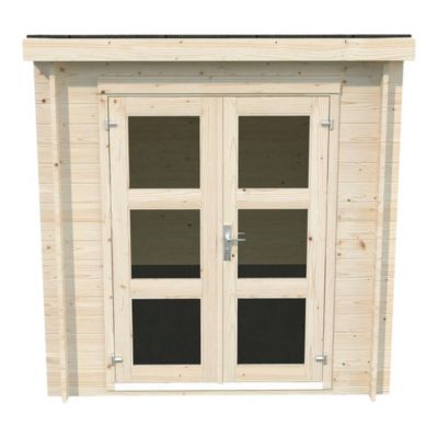Abri de jardin Klikstrom Belaïa naturel ép.28 mm toiture monopente surface totale 6.72m²