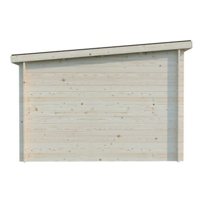 Abri de jardin Klikstrom Belaïa naturel ép.28 mm toiture monopente surface totale 6.72m²