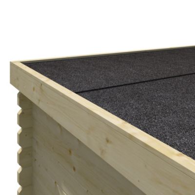 Abri de jardin Klikstrom Linda bois naturel ép.34 mm surface totale 12.2m²