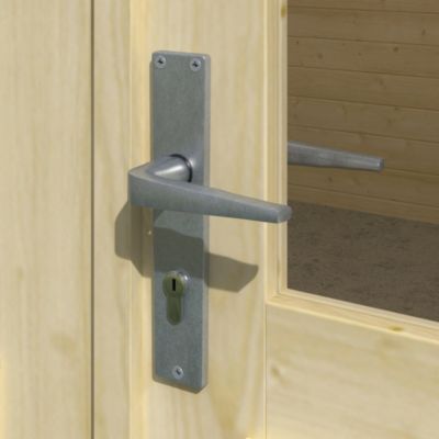 Abri de jardin Klikstrom Linda bois naturel ép.34 mm surface totale 12.2m²