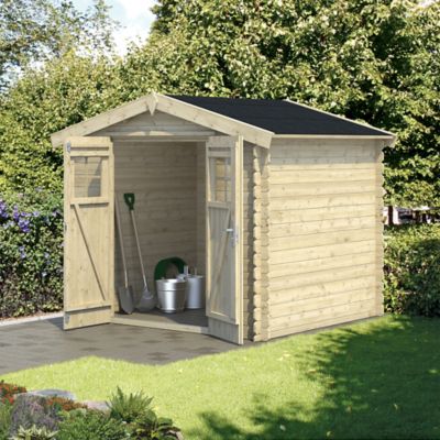 Abri de jardin Klikstrom Mokau bois coloris naturel ép.19 mm surface totale 5,3m²