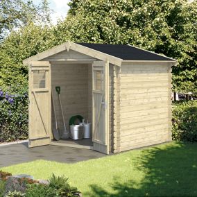 Abri de jardin Klikstrom Mokau bois coloris naturel ép.19 mm surface totale 5,3m²