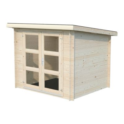 Abri de jardin Klikstrom Mokau bois coloris naturel toiture monopente ép.19 mm surface totale 6m²