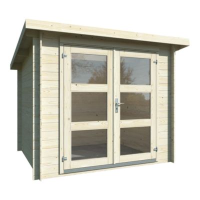 Abri de jardin Klikstrom Mokau bois coloris naturel toiture monopente ép.19 mm surface totale 6m²