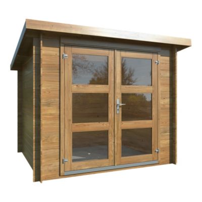 Abri de jardin Klikstrom Mokau bois traité autoclave marron ép.19 mm toiture monopente surface totale 6m²