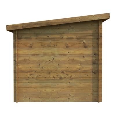 Abri de jardin Klikstrom Mokau bois traité autoclave marron ép.19 mm toiture monopente surface totale 6m²