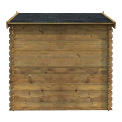 Abri de jardin Klikstrom Mokau sapin blanc du nord traité autoclave marron ép.19 mm surface totale 5,3m²