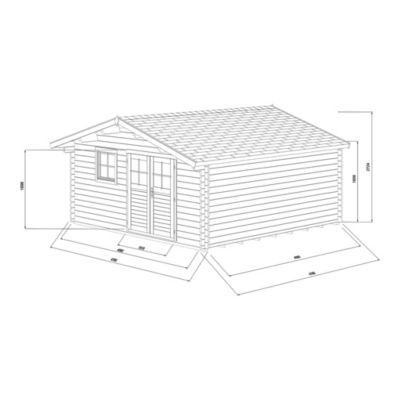 Abri de jardin Klikstrom Oreti bois naturel ép.44 mm surface totale 25.9m²