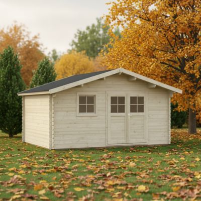 Abri de jardin Klikstrom Oreti bois naturel ép.44 mm surface totale 25.9m²