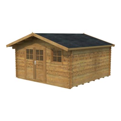 Abri de jardin Klikstrom Oreti bois traité autoclave marron ép.44 mm surface totale 20,33 m²