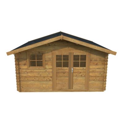 Abri de jardin Klikstrom Oreti bois traité autoclave marron ép.44 mm surface totale 20,33 m²