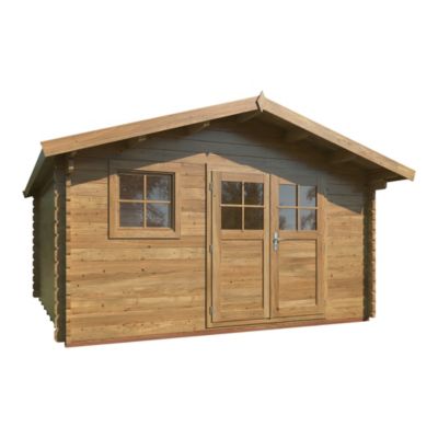 Abri de jardin Klikstrom Oreti bois traité autoclave marron ép.44 mm surface totale 20,33 m²