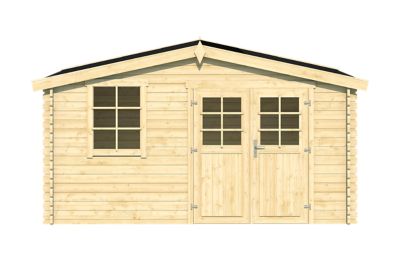 Abri de jardin Klikstrom Riga bois naturel ép.34 mm surface totale 12,15 m²