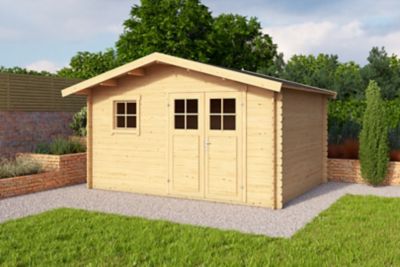 Abri de jardin Klikstrom Taman bois naturel ép.34 mm surface totale 14.12m²