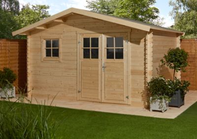 Abri de jardin Klikstrom Taman bois naturel ép.34 mm surface totale 14.12m²