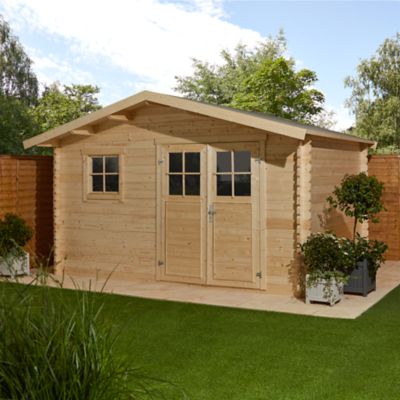 Abri de jardin Klikstrom Taman bois naturel ép.34 mm surface totale 14.12m²