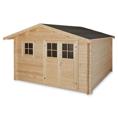 Abri de jardin Klikstrom Taman bois naturel ép.34 mm surface totale 16.5m²