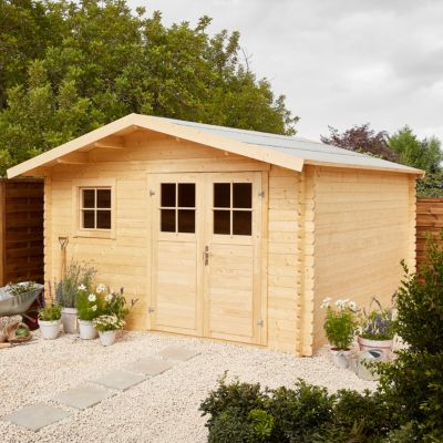 Abri de jardin Klikstrom Taman bois naturel ép.34 mm surface totale 16.5m²