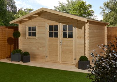 Abri de jardin Klikstrom Taman bois naturel ép.34 mm surface totale 16.5m²