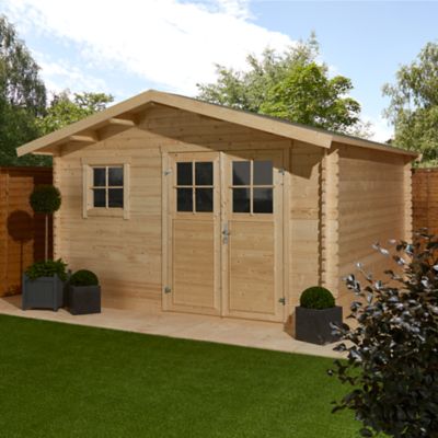 Abri de jardin Klikstrom Taman bois naturel ép.34 mm surface totale 16.5m²