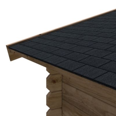 Abri de jardin Klikstrom Taman bois traité autoclave marron ép.34 mm surface totale 14.12m²