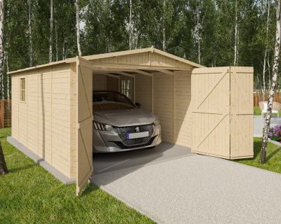Abri de Jardin KOVER BY TRIGANO en Bois toit plat surface totale 15 m2
