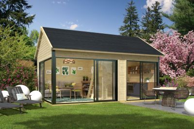 Abri de jardin Lasita Maja Murano 3 en bois surface extérieure totale 26,51m²