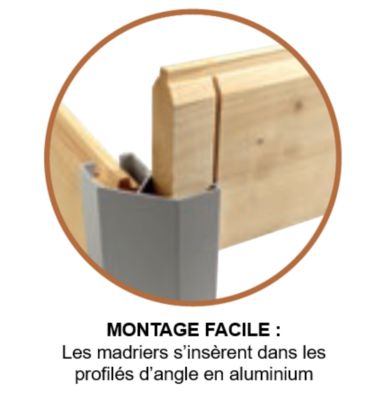 Abri de jardin Lindo 2 XL en bois coloris naturel ép.28 mm surface extérieure 16,97 m²