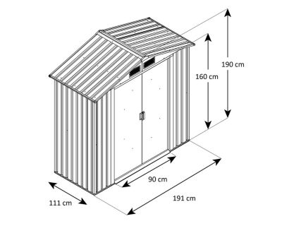 Abri de jardin métal 2,12 m² + kit d'ancrage