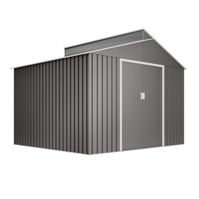 Abri de Jardin Métal 7,25 m² Latte - Couleur métallisée résistante - Avec Fenêtre - Porte coulissante double