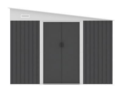 Abri de jardin métal adossé en acier galvanisé anthracite 9,76 m² - DAXTON