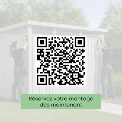 Abri de jardin métal Aluminium Blanc 7.45m² toit plat + kit d'ancrage