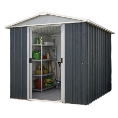 Abri de jardin métal anthracite Yardmaster 2,3 m² + kit d'ancrage
