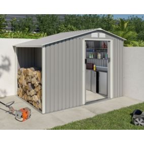 Abri de jardin métal avec bûcher 4,85 m² Trigano + kit d'ancrage