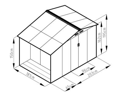 Abri de jardin métal avec bûcher 4,85 m² Trigano + kit d'ancrage