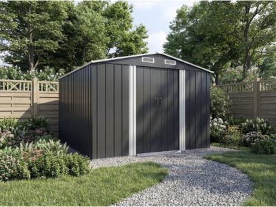 Abri de jardin métal avec porte coulissante "Boston"  8 m²  Gris