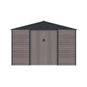 Abri de jardin métal en acier galvanisé effet bois gris 10,98 m² - ADELMO