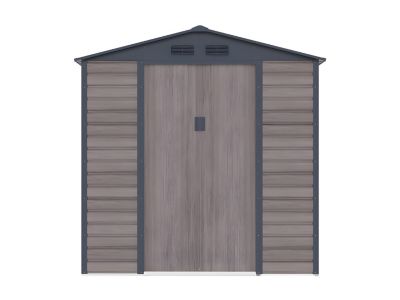 Abri de jardin métal en acier galvanisé effet bois gris 4,15 m² - ADELMO