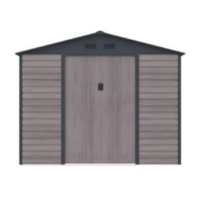 Abri de jardin métal en acier galvanisé effet bois gris 5,40 m² - ADELMO